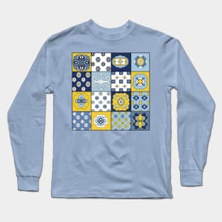 Portuguese tiles mosaic azulejos Long Sleeve T-Shirt